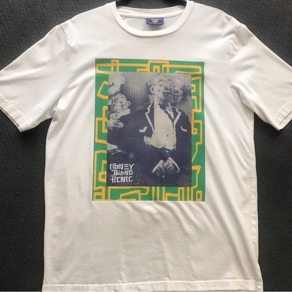 Coney Island Picnic Clown Tee 100% Organic Cotton Short Sleeve Screen Print S - Picture 5 of 6